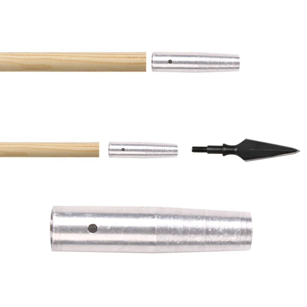 6/12 pièces tir à l'arc connecter pointe de flèche en aluminium flèche insérer OD 8mm en bois bambou
