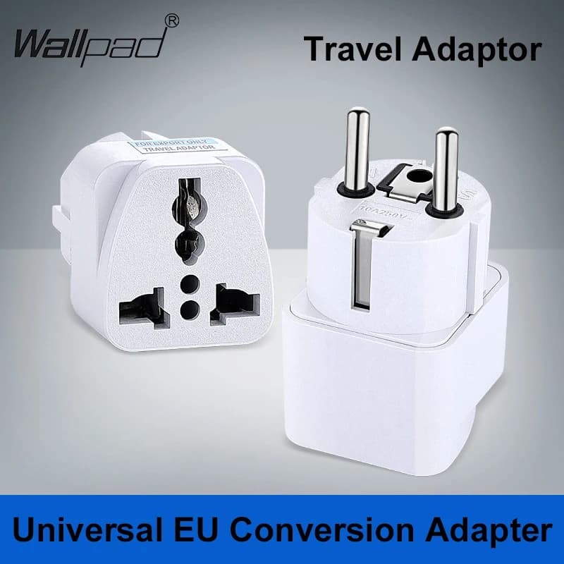 Adaptateur universel gris de prise de l'UE, convertisseur électrique de voyage, prise de courant, in