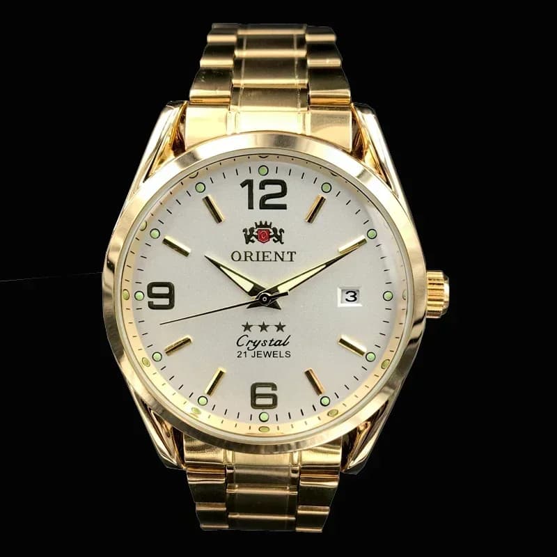 Orient Double Lion montre classique série montre pour hommes bracelet en acier inoxydable luxe multi