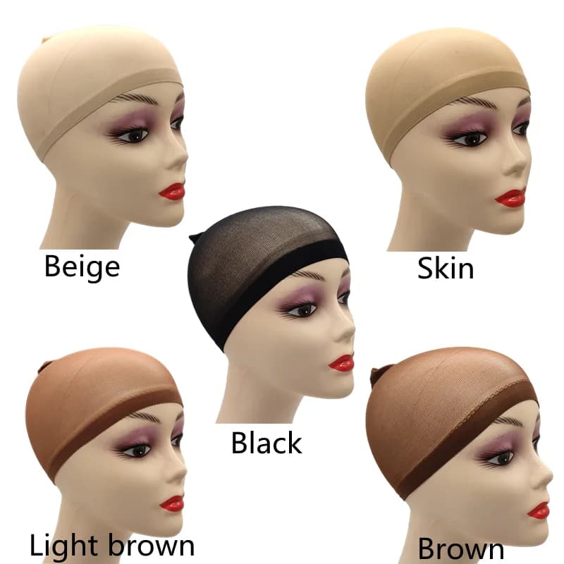 1/6/12 sacs maille en Nylon ventilé bas nu bonnet de perruque filets à cheveux extensible extrémité 