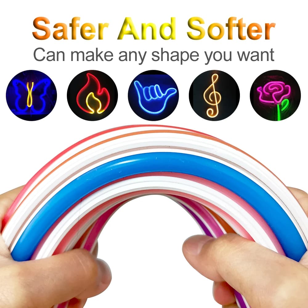 6mm 8mm bricolage séparé Silicone néon Flexible pliable DC12V 2835SMD S forme 120Led bande lumineuse