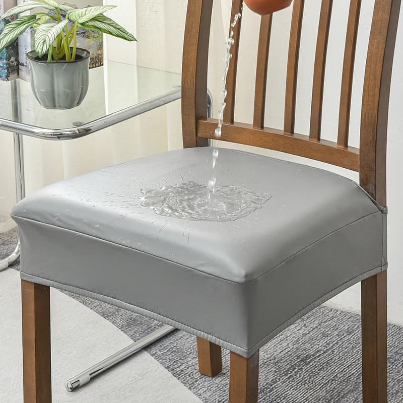Housse de Coussin de Chaise Carrée Imperméable Housse de Siège En Cuir PU Housse de Chaise Lavable A