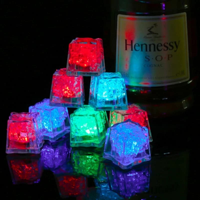 Glaçons lumineux à LED, lumières tactiles, lumières sensibles, éclairage de bar, lumière dans l'eau,