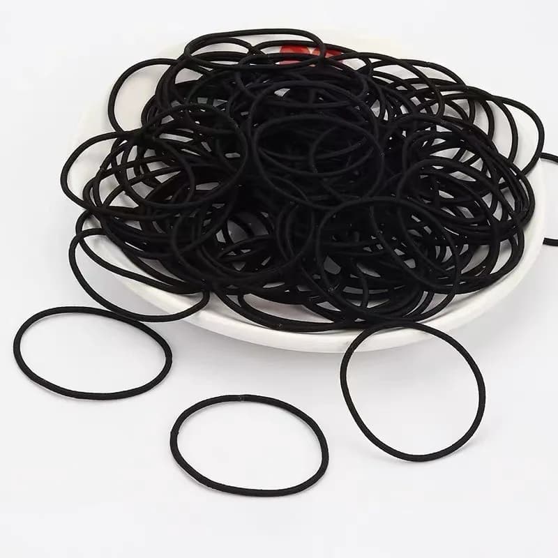 Bandeau élastique noir pour femmes, corde à cheveux pour filles, pince à queue de cheval de couleur 