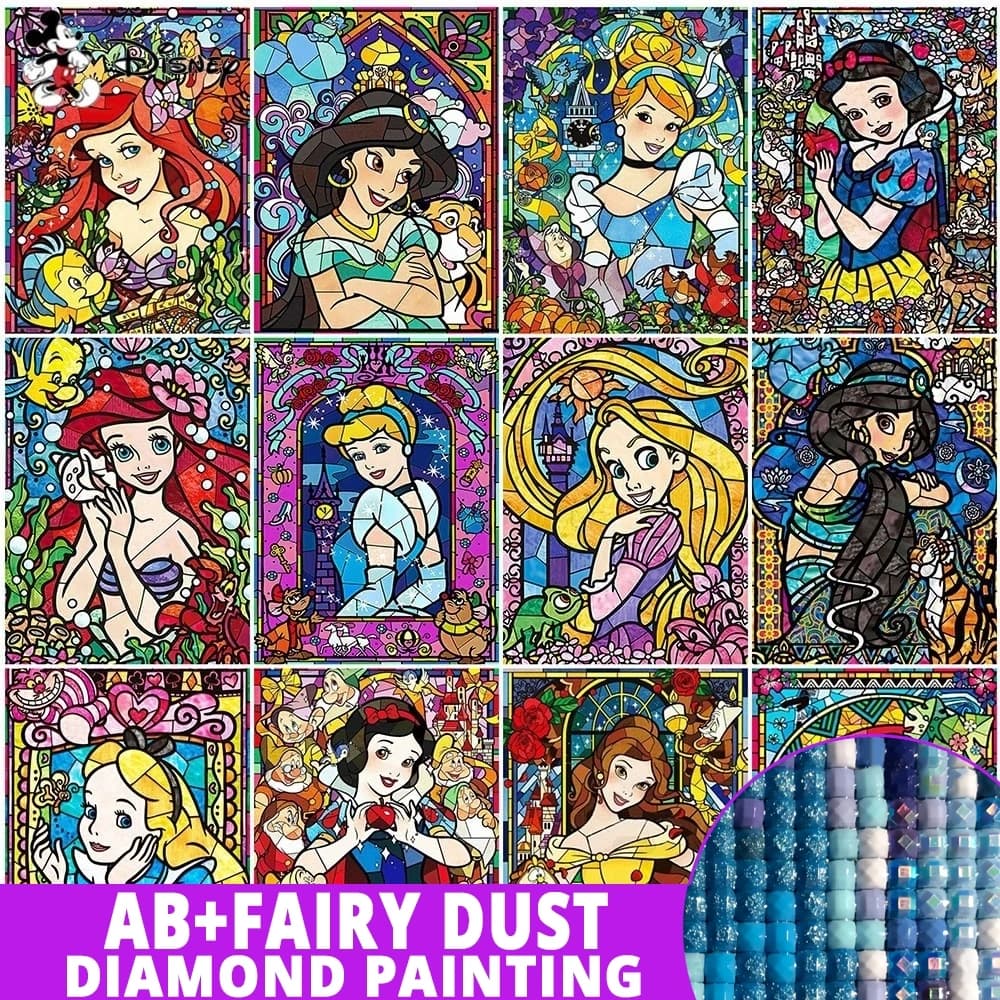 Disney-Frozen 5D Diamond Painting, Diamond Painting, Broderie Princesse, Full Square, Round Cartoon 
