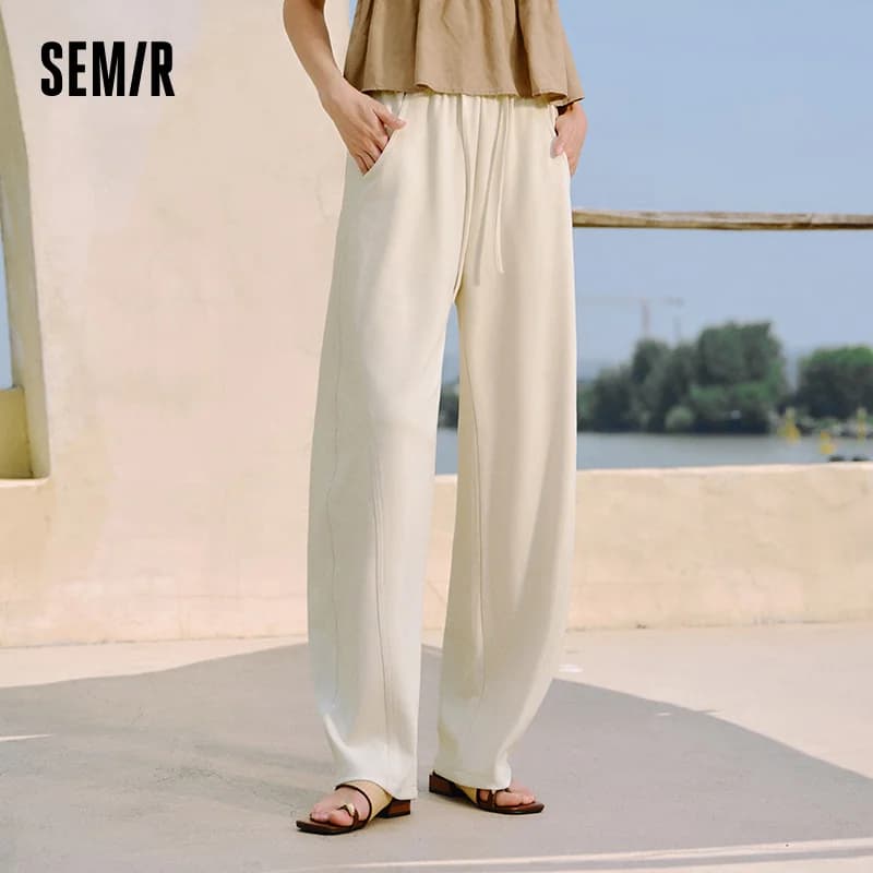 Pantalon décontracté femme Semir à texture à carreaux, coupe ample, style sabre, nouvelle collection
