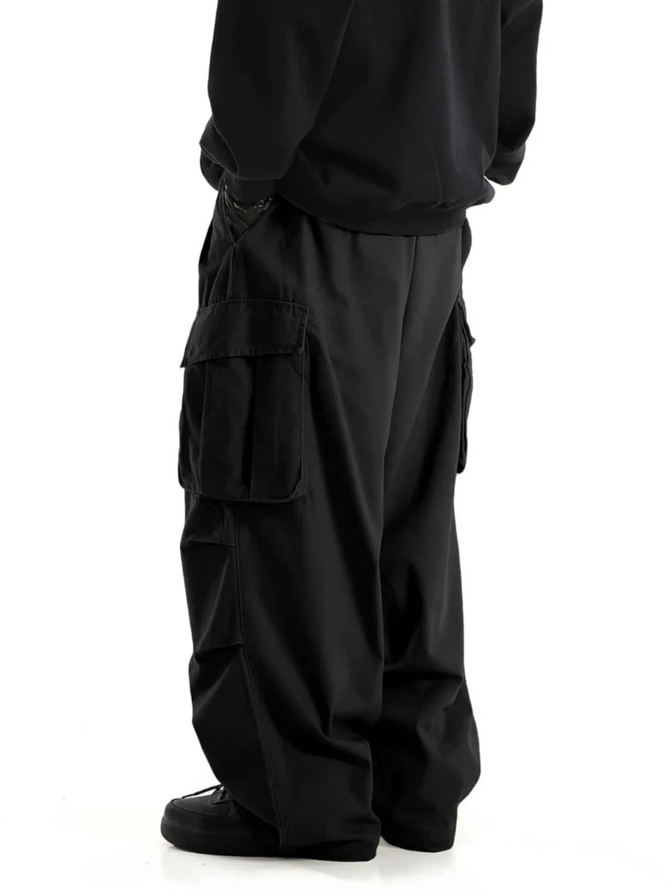 Pantalons de travail pour hommes grande taille, jambes larges, style streetwear, pantalons cargo ten