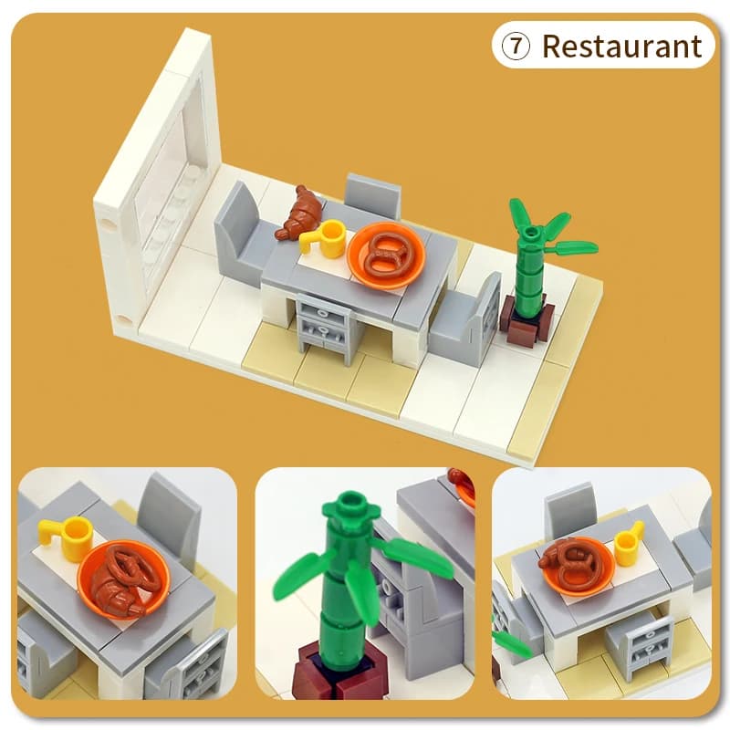 MOC – blocs de construction de maison, ensembles de jouets, Mini meubles, jouets en briques, jouets 
