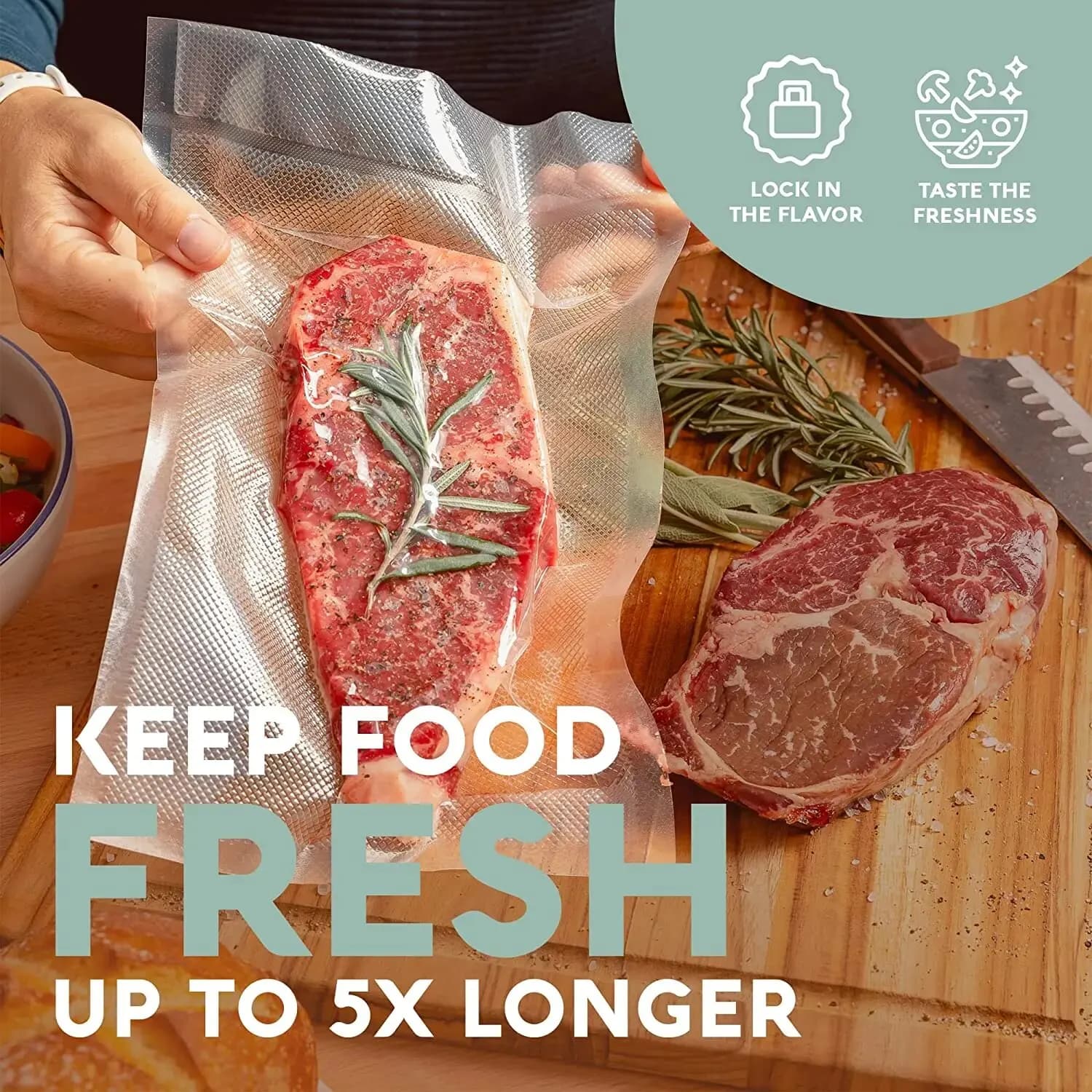 Sacs de scellage sous vide en plastique sans BPA, 50 pièces/lot, sac scellé pour la conservation des