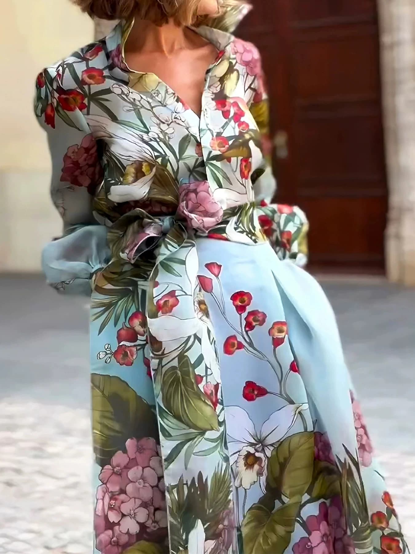 Nouveau style d'automne et d'hiver, style de vacances élégant et romantique, ensemble deux pièces de