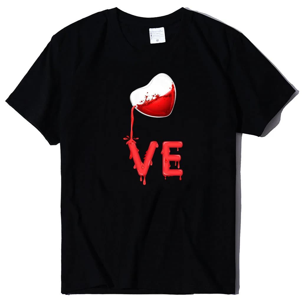 Roi reine Couples T-shirt Pour coeur imprimé Couple T-shirt été mode femme T-shirt décontracté haut 