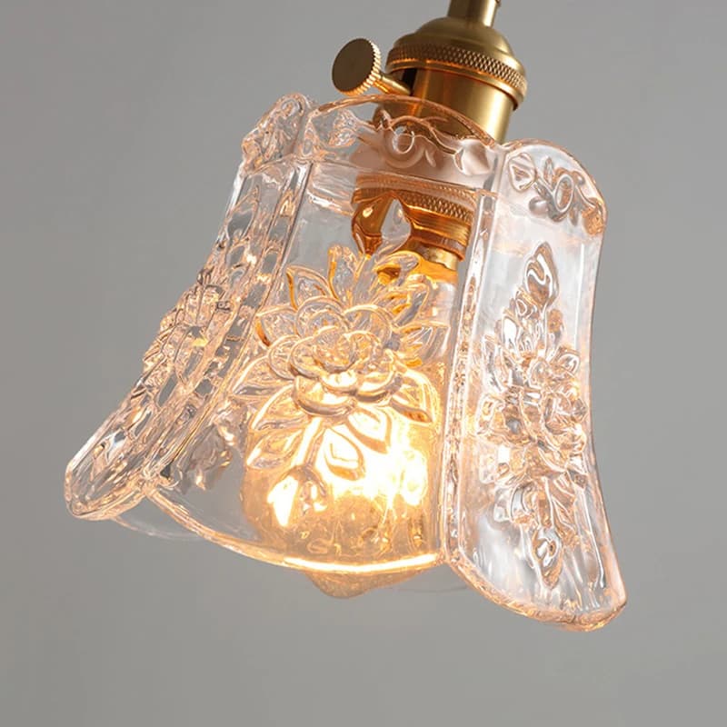 3 Styles nordique fleur verre pendentif lumières chambre Restaurant salle à manger suspension Vintag