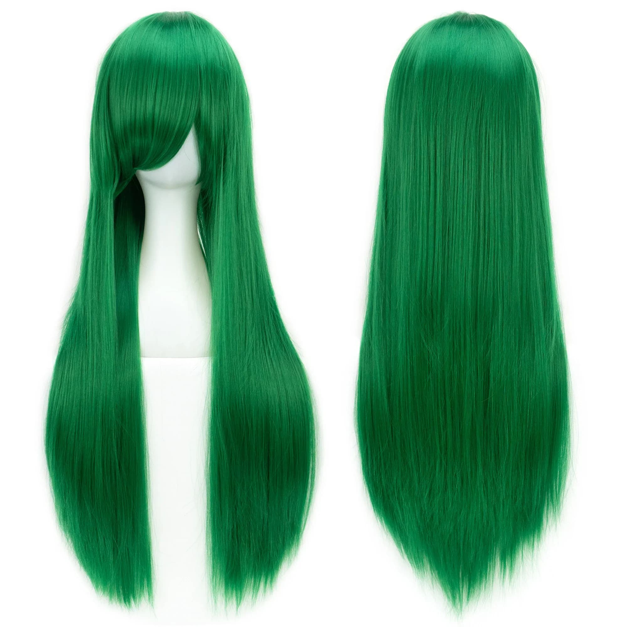 Soowee cheveux synthétiques longs blanc violet Cosplay perruques fête cheveux noirs perruque droite 