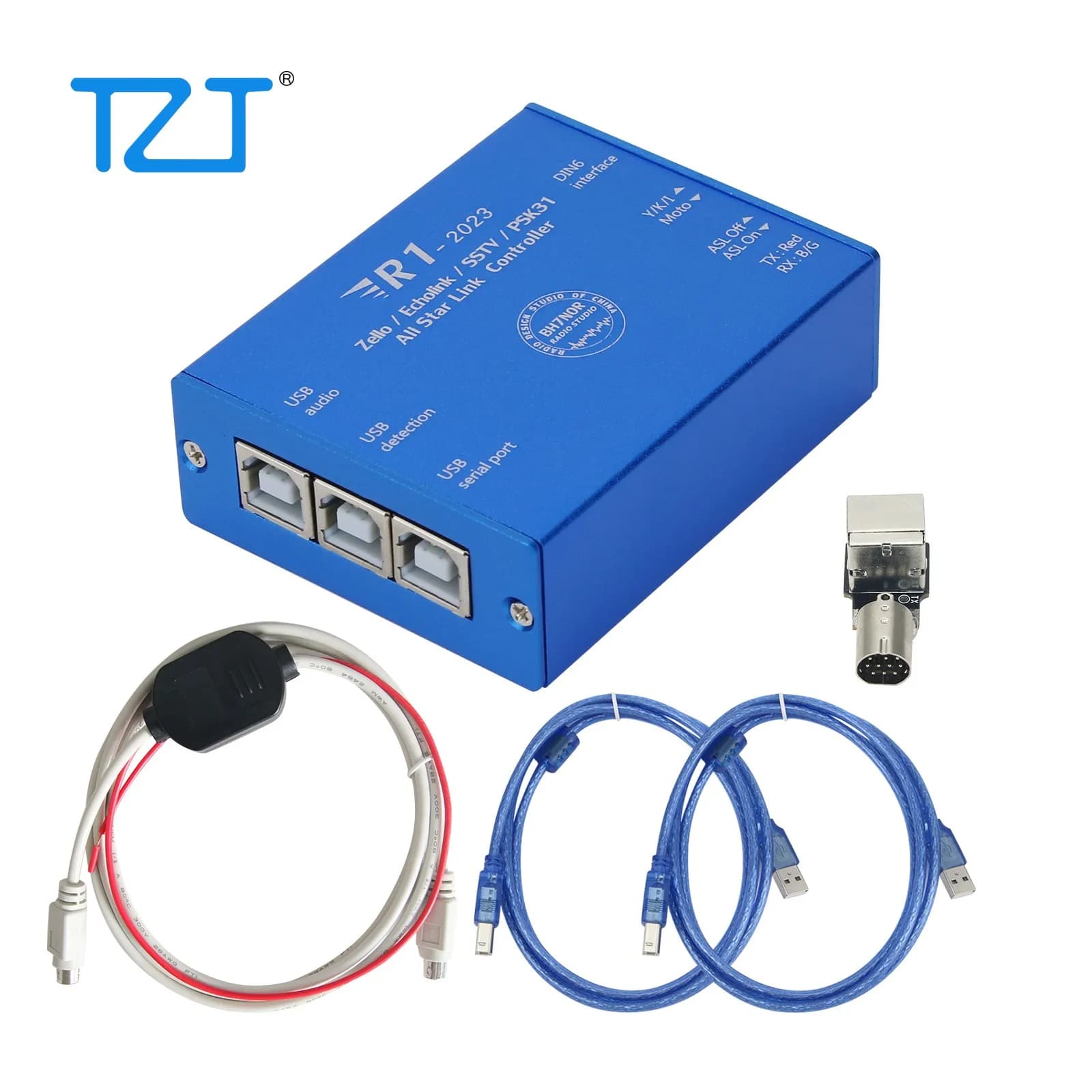 Interface audio USB TZT R1-2023 avec câble à 6 broches, version carte son USB pour Echolink-zello-YY