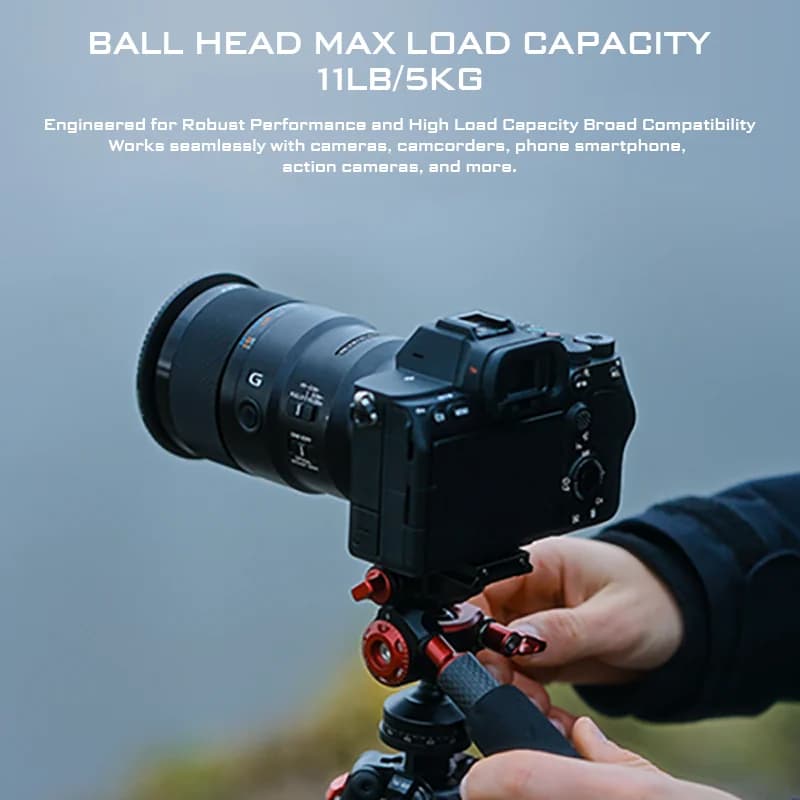 Freewell Trépied de voyage portable, 1.5m, boule résistante à 360 °, support multifonction en fibre 