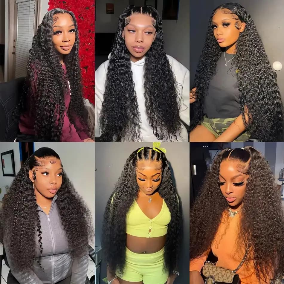 Perruque Lace Frontal Wig brésilienne naturelle bouclée, cheveux humains, Loose Deep Wave, 13x6, 13x