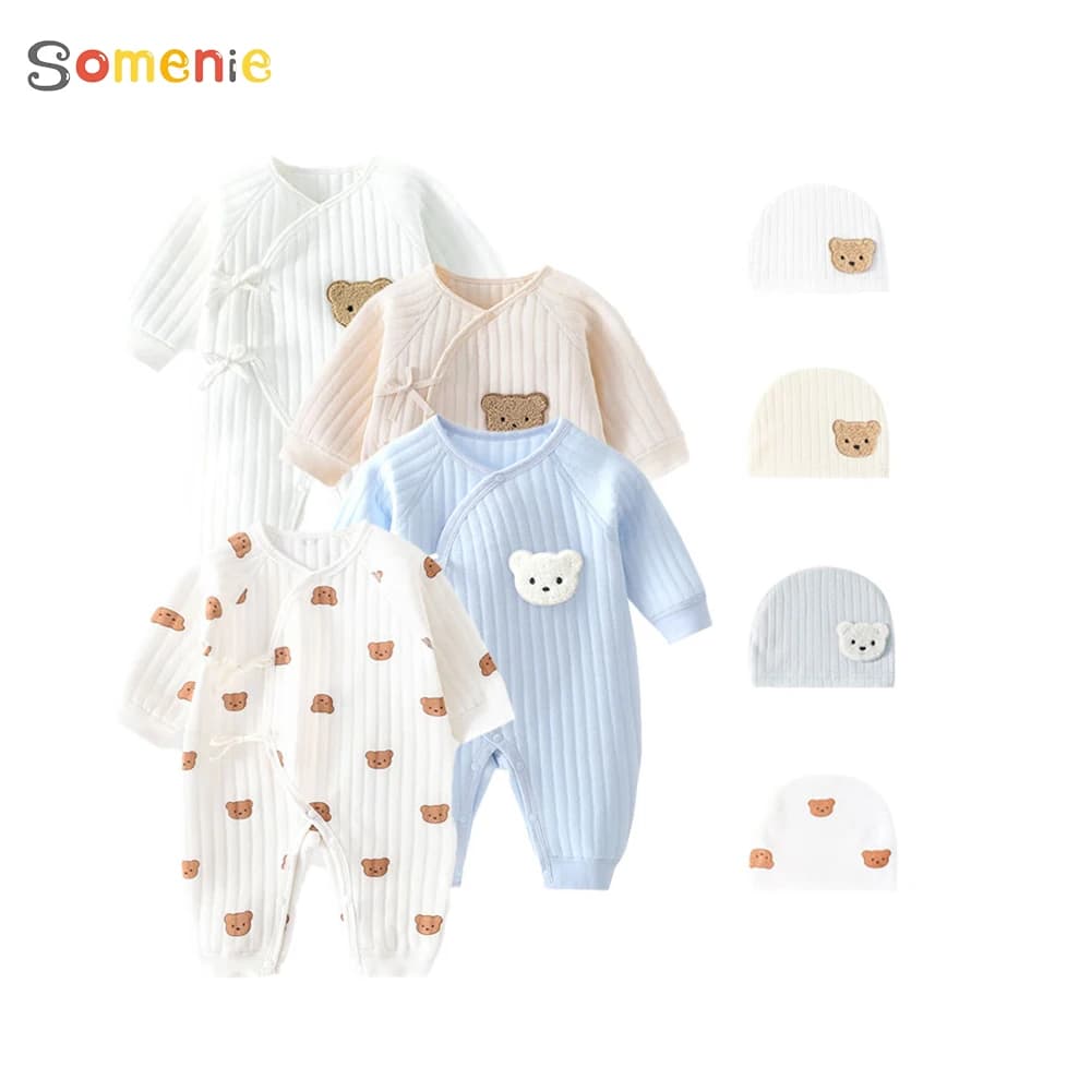 Somenie – body pour garçons et filles, vêtements d'hiver pour nouveau-né, vêtements de maison en cot