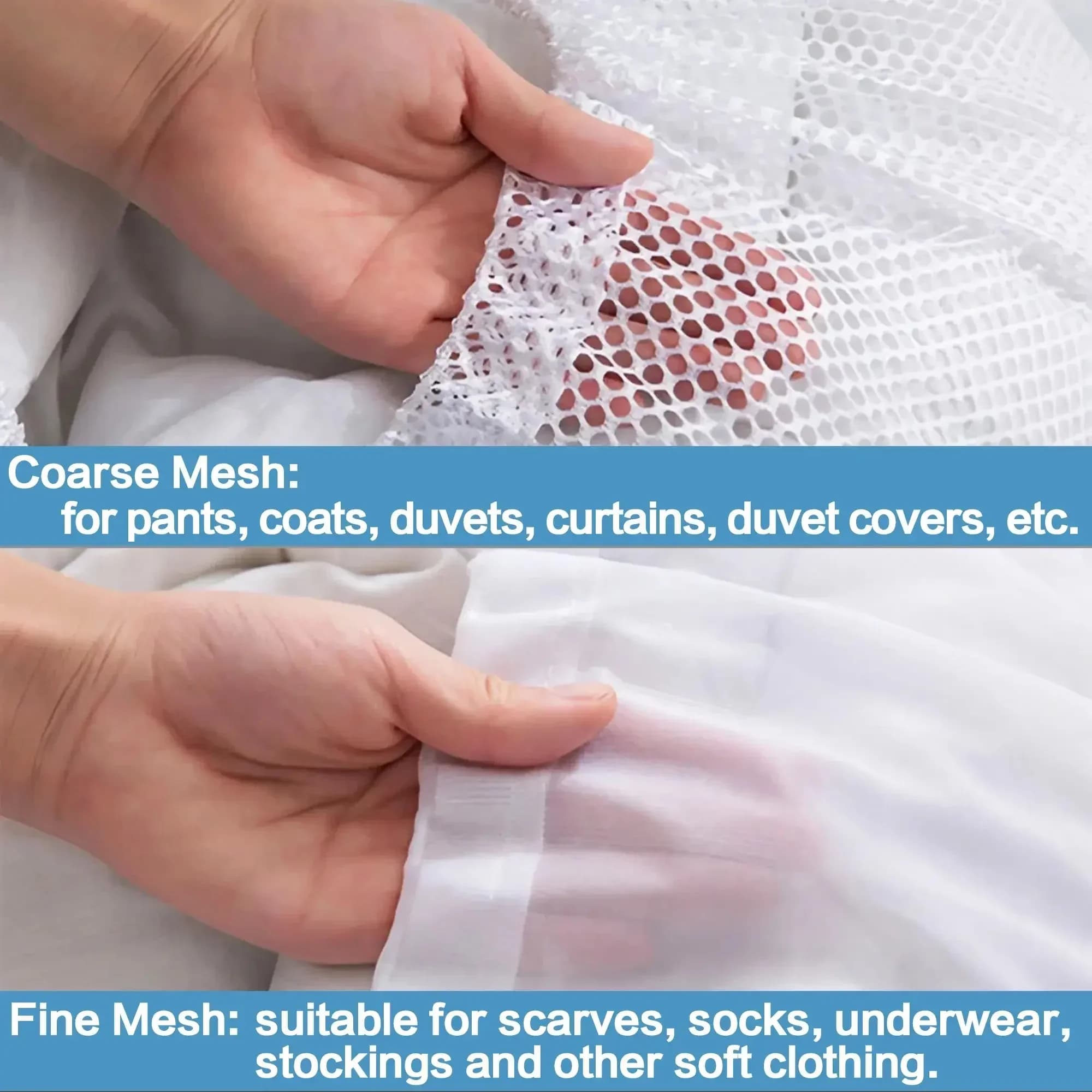 Sac à linge en maille – lavable en machine, pour voyage et linge, avec fermeture à cordon pour chemi