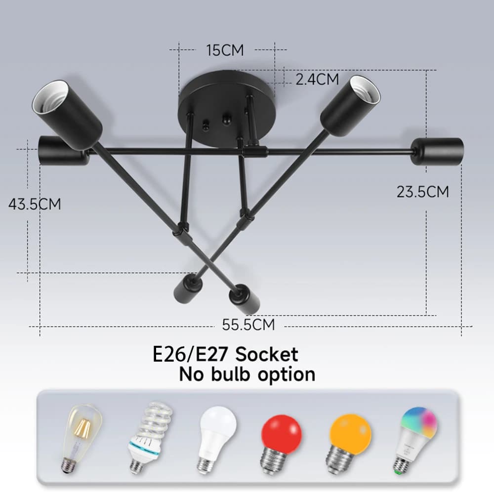 LED plafonnier 3/4 tête lustre moderne salon E14/E27 lampe suspendue pour la décoration intérieure s