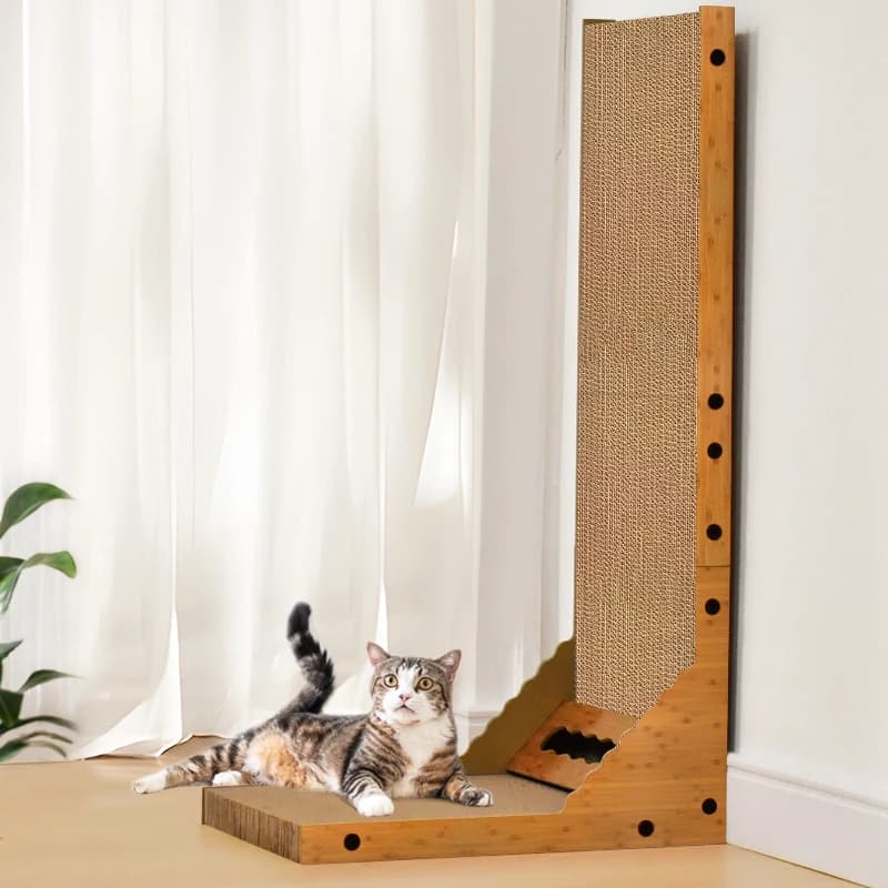 Planche à gratter verticale pour chat, double grattoir pour chat, tampon à gratter en carton ondulé 