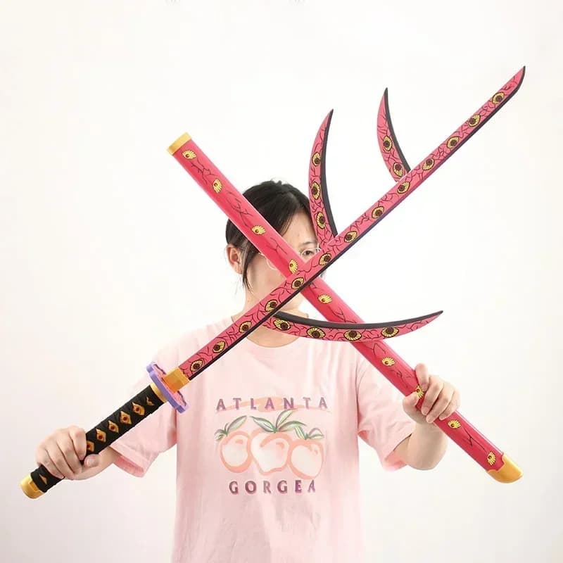 Demon Slayer Katana Anime Cosplay Prop, Kimetsu No Yaiba, Épée Ninja Knife, Taille réelle, Samurai S