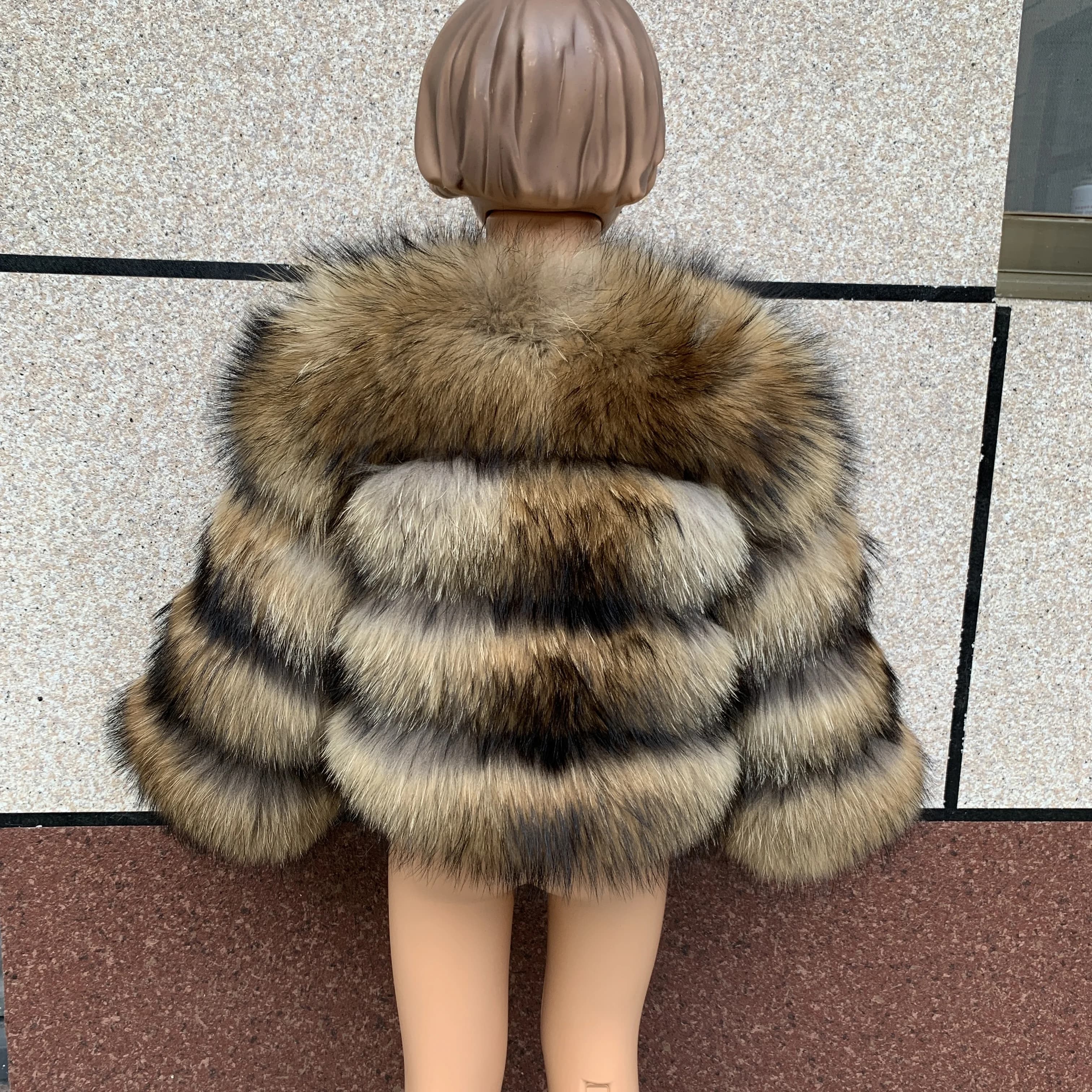 Veste de fourrure pour enfants veste de fourrure pour enfants en vraie fourrure de renard adaptée au