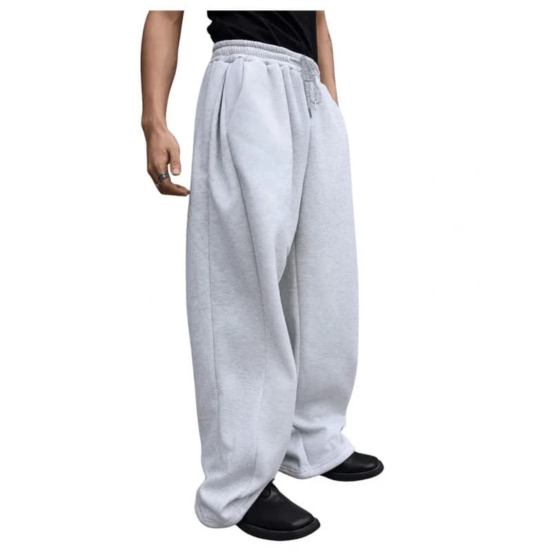 Pantalon de survêtement pour hommes, cordon de serrage, jambe droite, jambes larges, coupe ample ave