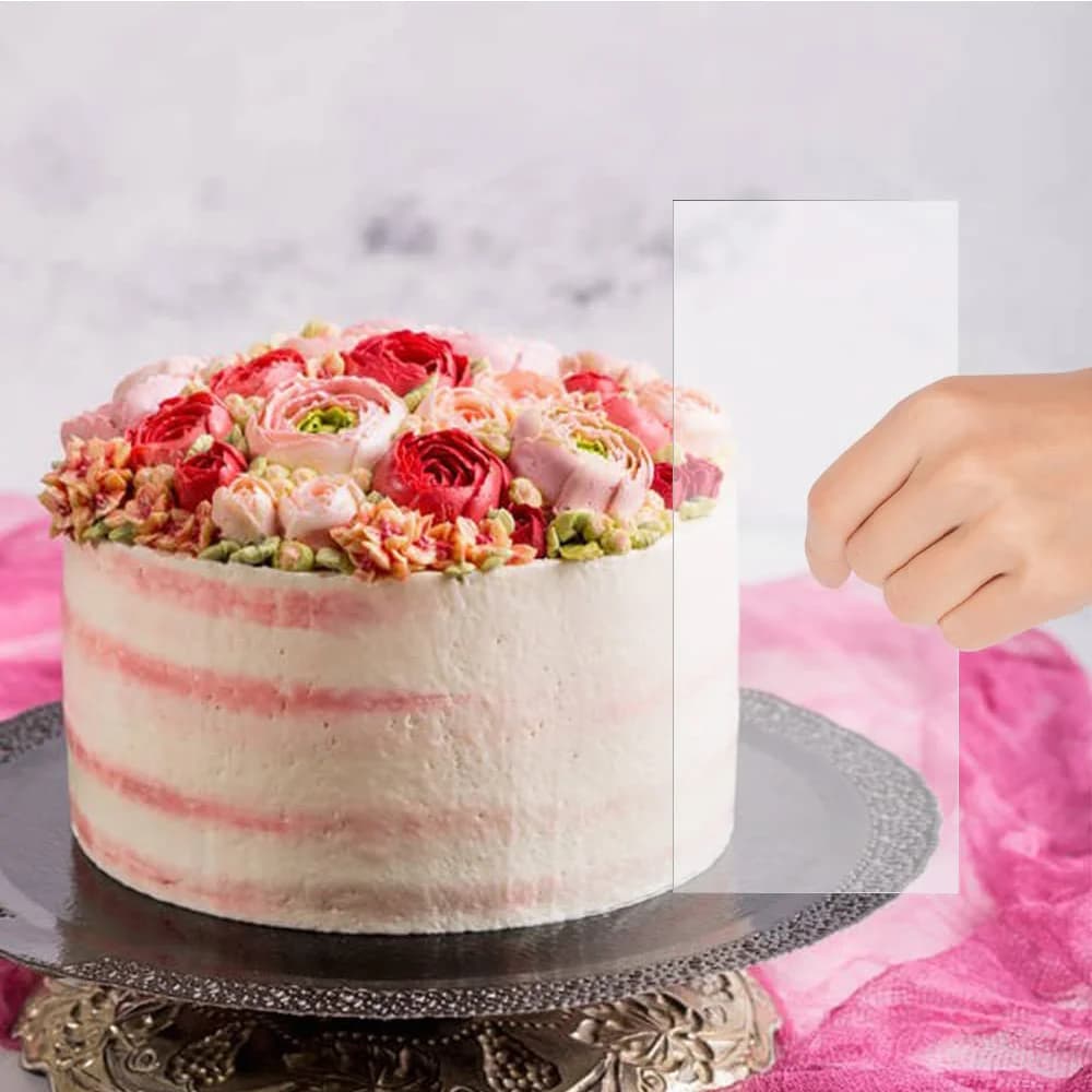 Ensemble de grattoirs à gâteaux en acrylique, 2 pièces, décoration de Contour, peigne à gâteau à ray
