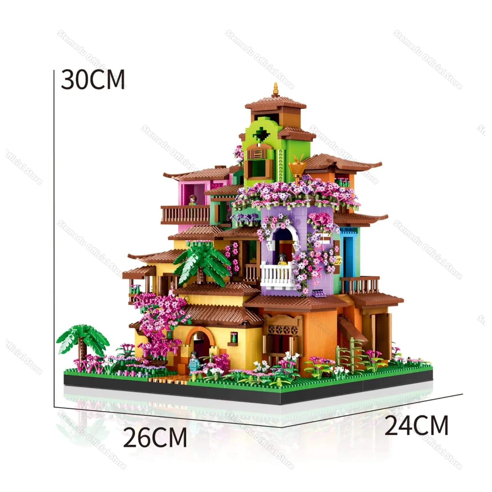 6180 pièces créatif Micro château Sakura maison blocs de construction ville magique vue sur la rue V