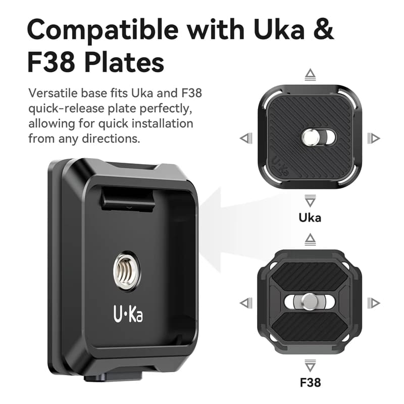 Ulanzi Uka – Kit de plaque et de Base à dégagement rapide, Compatible avec appareil photo DSLR, plaq