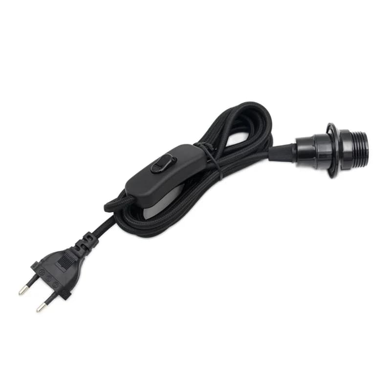 Cordon d'alimentation Standard ue de 2m avec interrupteur, support d'ampoule E14, douille de lampe p