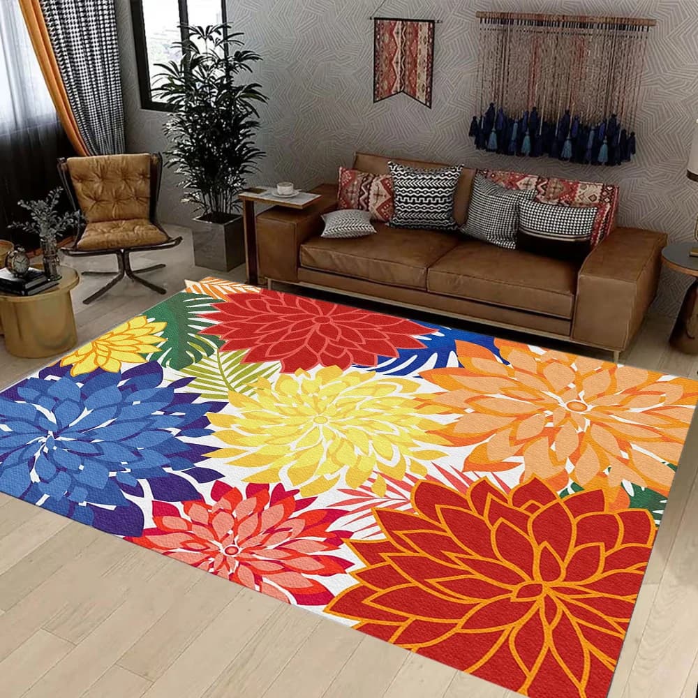 Tapis d'extérieur lavable, imperméable, en Chenille florale botanique tropicale, antidérapant, pour 