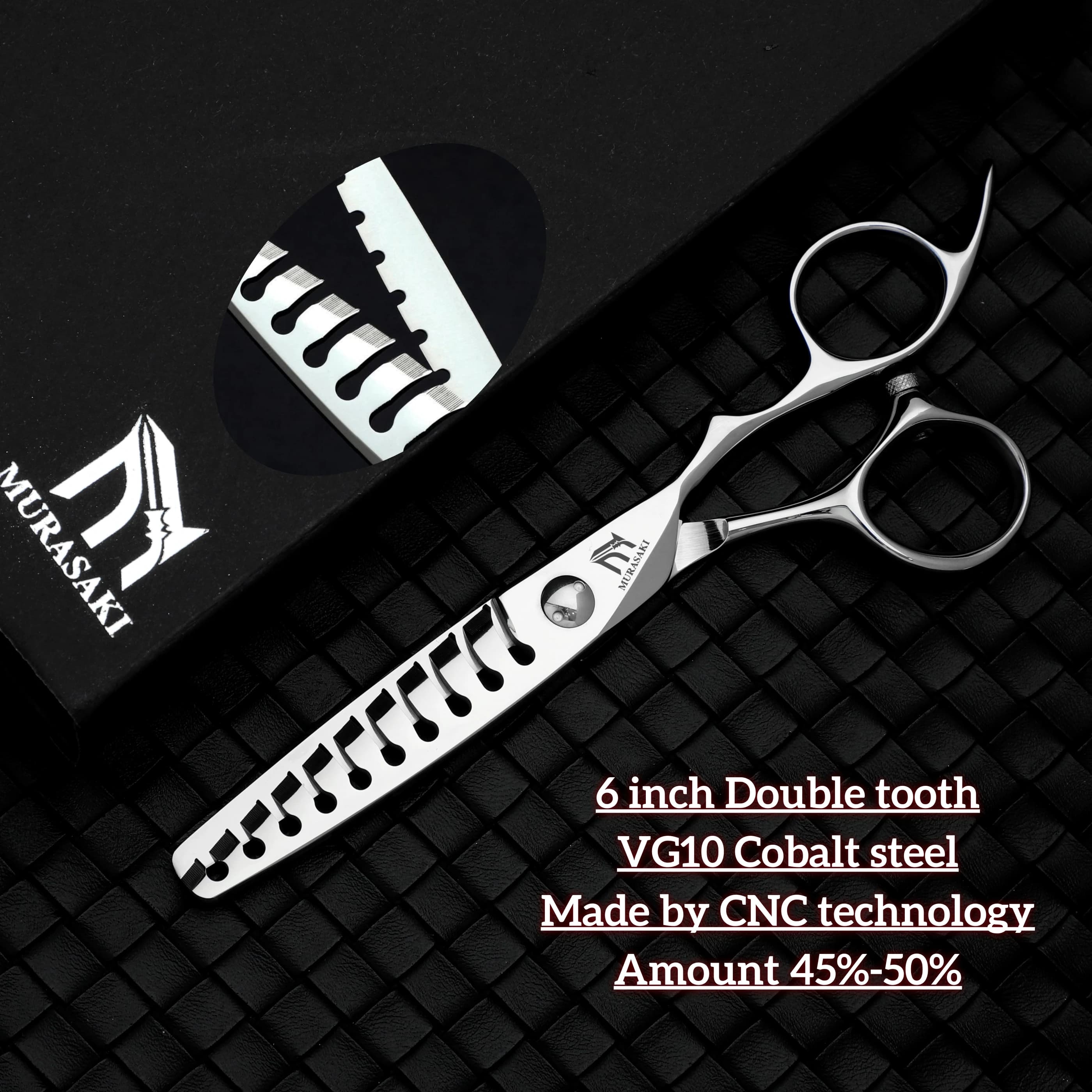 Ciseaux de barbier professionnels MURASAKI, ciseaux amincissants à Double dent de 6.0 pouces, fabriq