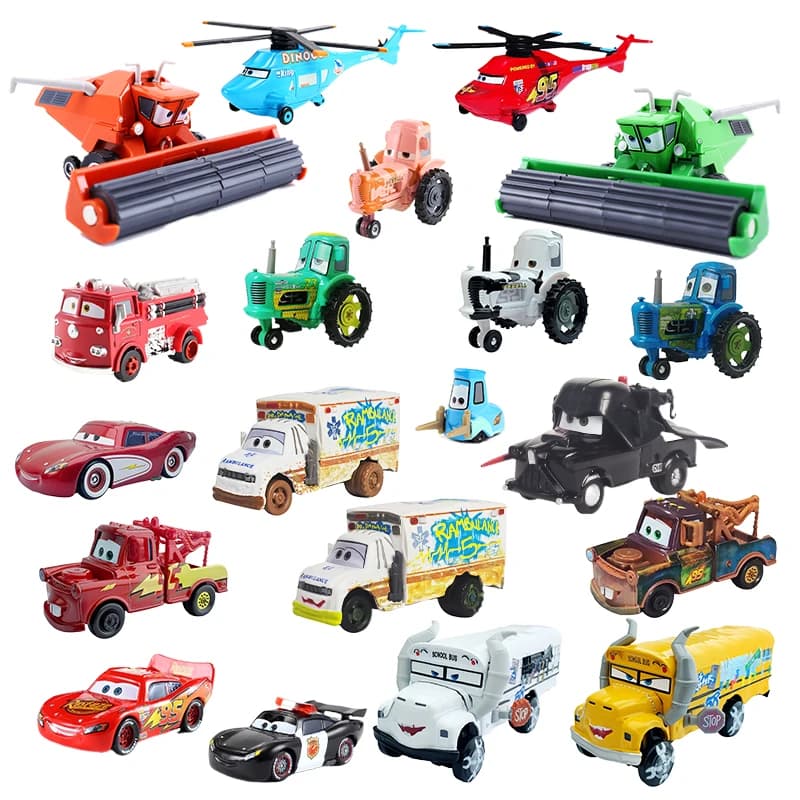 Disney Pixar Cars 3 2 Rare Damage Miss Fritter Tractor Frank Guido Queen Diecast Metal Lightning McQ