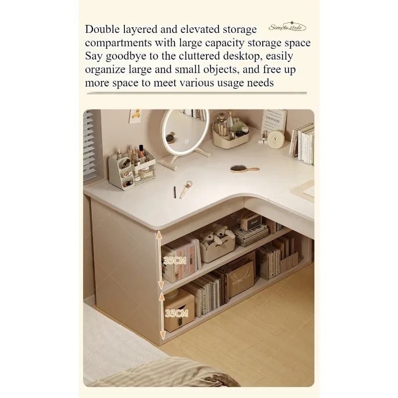 Bureau d'ordinateur, bureau à domicile, bureau de chambre, bibliothèque intégrée, bureau d'angle mul