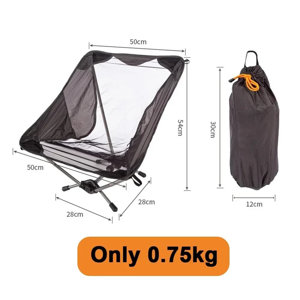 Chaise lunaire pliante Portable ultralégère, siège en filet en Nylon, chaise de plage, Camping d'été