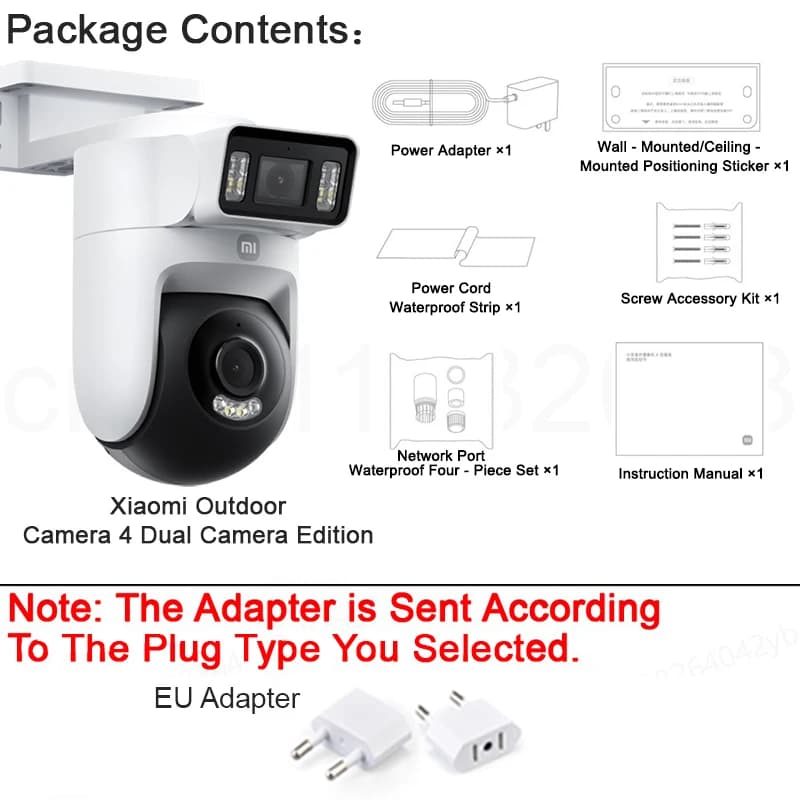 XIAOMI nouvelle caméra extérieure 4 version double caméra, 360 °   5MP 3K, alarme visuelle flexible,