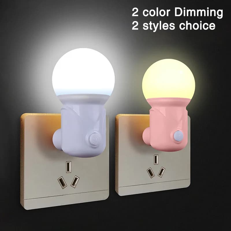 LED veilleuses prise ue/US 2 couleurs variateur lampe Protection des yeux bébé soins infirmiers somm