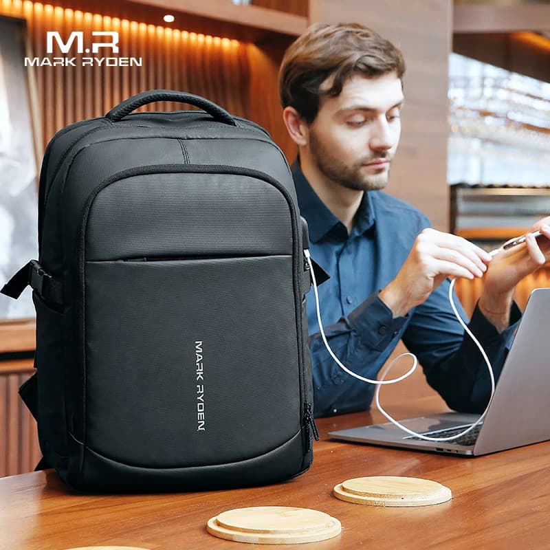 MARK RYDEN-sac à dos étanche pour hommes, 15.6 pouces, avec poches multicouches, chargement USB, pou