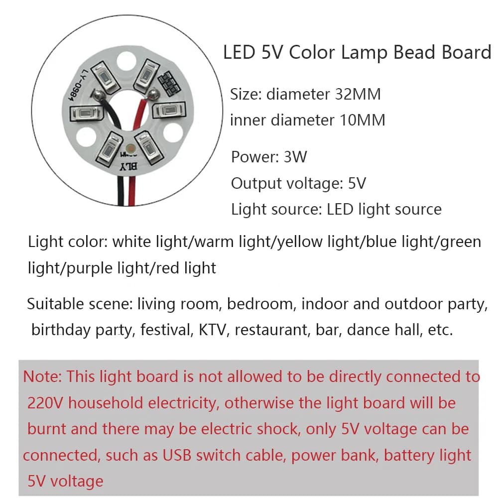 5/10 pièces 3W couleur puce LED perle lumières conseil ampoule ronde Transformation Source de lumièr