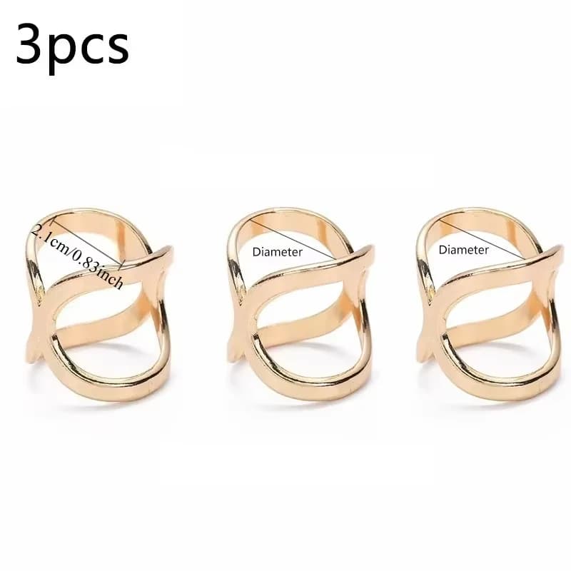 Mi Wangxing – boucle d'écharpe plaquée or, 3 pièces, multi-usages, croix creuse brillante, châle car