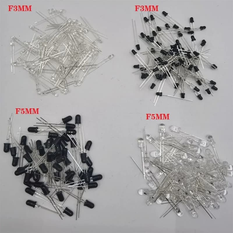 Diode électroluminescente LED IR 3mm 5mm, 850nm 940nm, émetteur récepteur émetteur infrarouge, photo