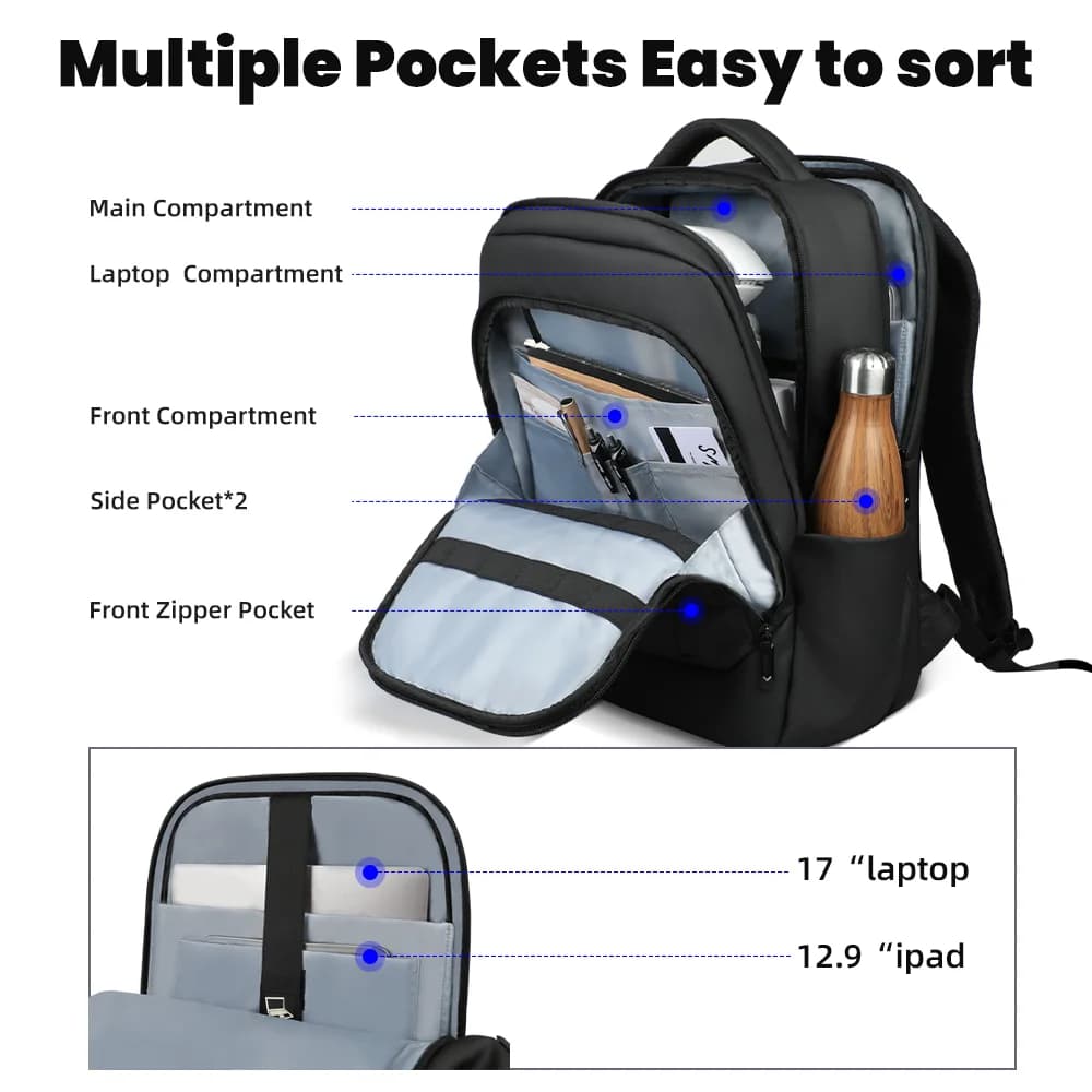 HK nouveau Design sac à dos de voyage hommes grand sac à dos d'affaires pour le travail trajet Oxfor