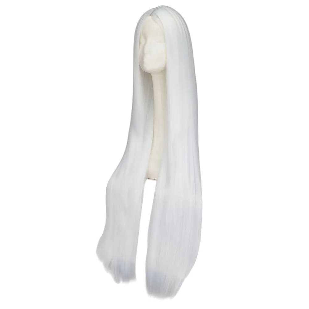 Perruque blanche 100CM/40 pouces, fibre synthétique résistante à la chaleur, cheveux longs pour Cost