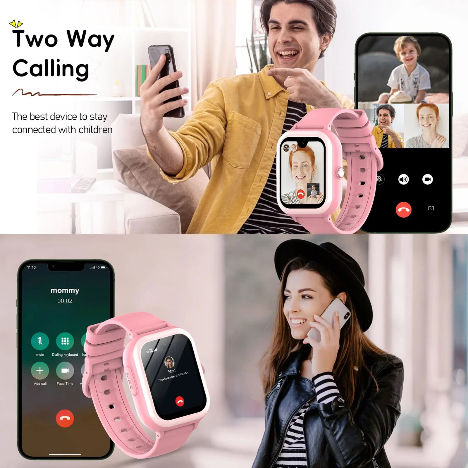 WONLEX-Montre Intelligente KT31 pour Enfants, 4G, SOS, WIFI, GPS Tracker, Écran AMOLED HD, Appel Vid