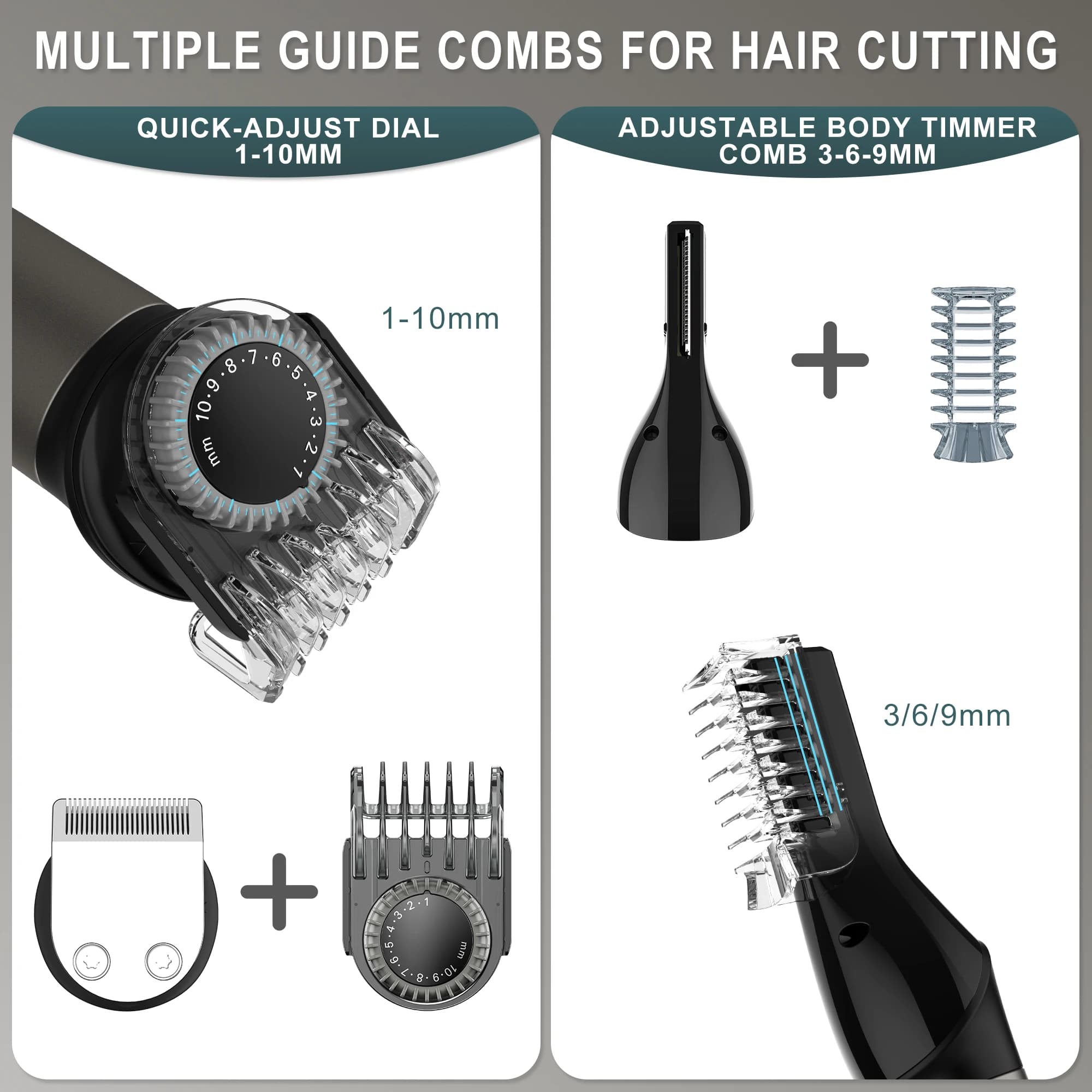Hatteker-Tondeuse à cheveux électrique tout-en-un pour hommes, ensemble de tondeuse à cheveux, machi
