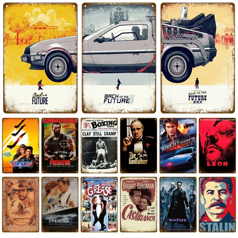 Panneau D.lique Rétro pour Décoration Murale, Affiche de Films Vintage, Déco Industrielle, Salon, Ci