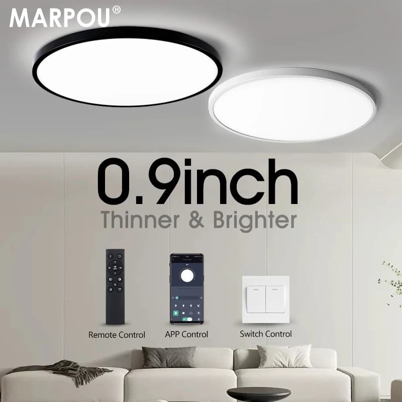 MARPOU 2 cm Ultra-mince LED plafonnier 24 W 28 W 38 W 48 W blanc chaud blanc froid blanc neutre inté