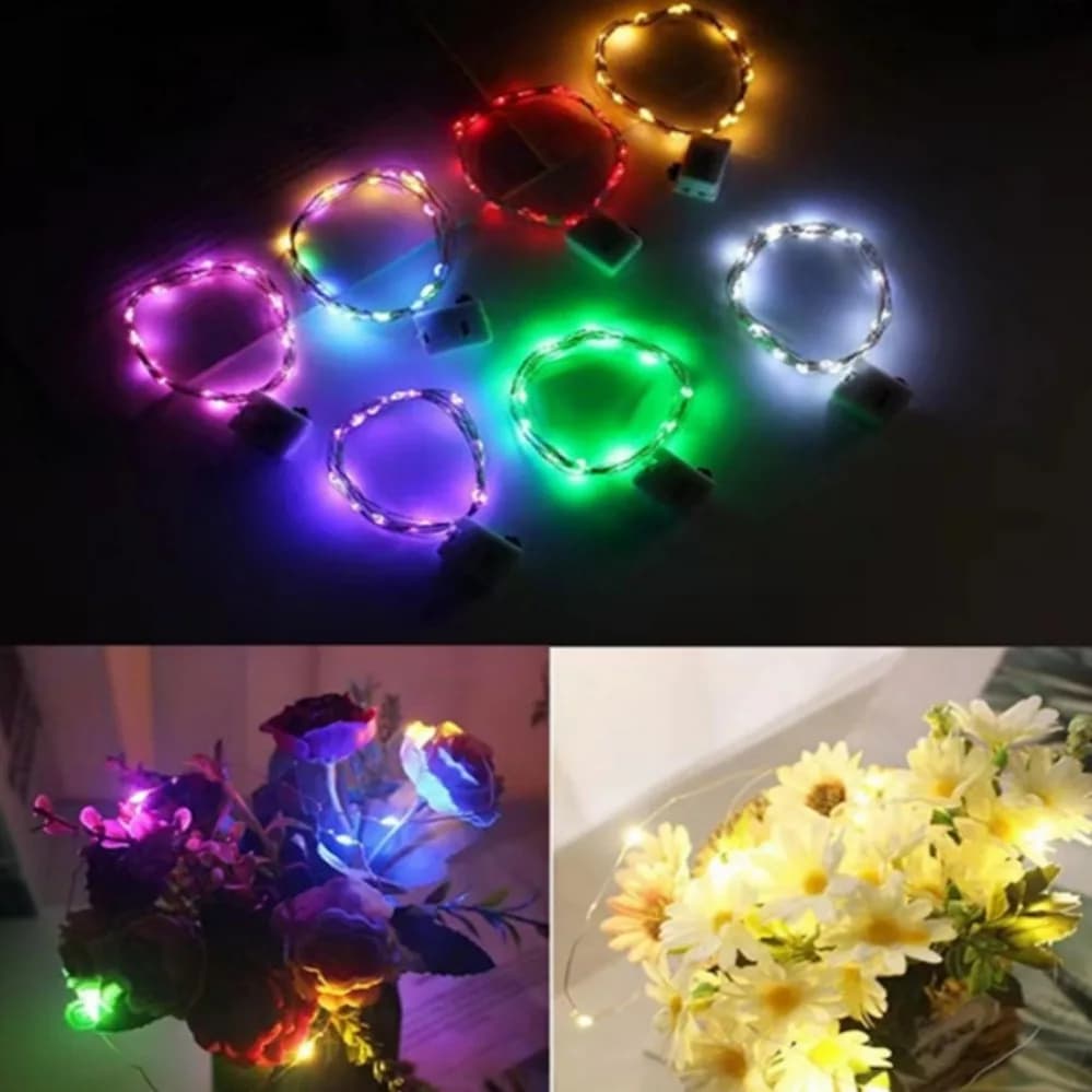 Avec batterie LED guirlandes lumineuses cuivre argent fil guirlande lumineuse étanche fée lumières d
