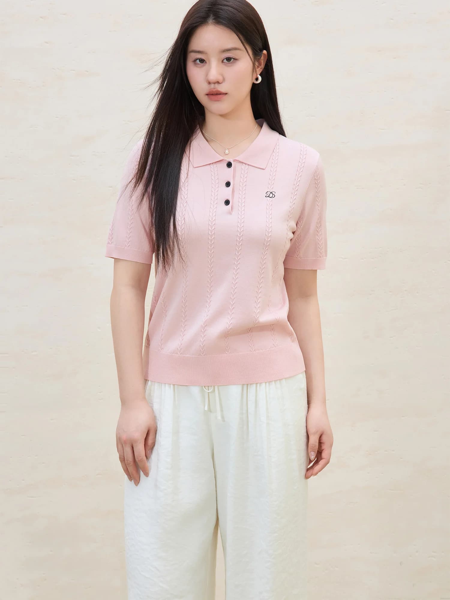 DUSHU grande taille col Polo Lyocell haut en tricot été minceur coupe bureau travail Transition frai